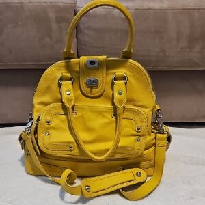 Anthropologie HYPE ellow Women's Leather Satchel Handbag